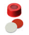 Bild von PP Short Thread Cap red, 6 mm centre hole, Septum Rubber/PTFE