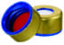 Bild von Magnetic Short Thread Cap gold, 6.0 mm centre hole, Septum Silicone/PTFE