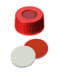 Bild von 1.5 ml clear short thread vial with PP Short Thread Cap red, 6.0 mm centre hole